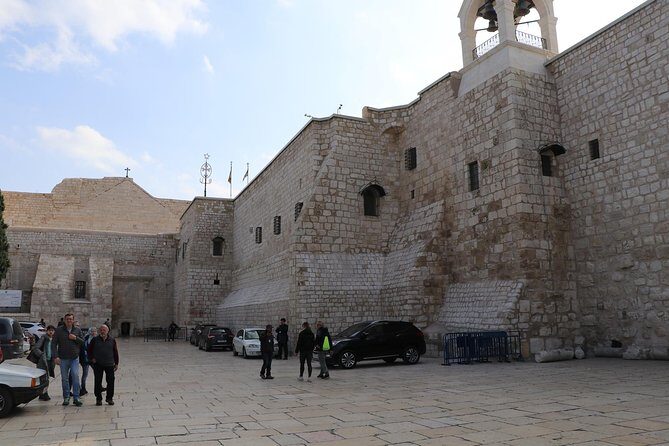 Bethlehem, Dead Sea, Jericho and Jordan River Private Tour From Jerusalem/TLV - Arriving in Bethlehem area: old city walls seen from the bus